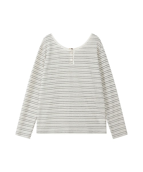 tageechita(タジチタ)の「【tageechita】ニュアンスボーダー Uネックロングスリーブトップス(Tシャツ/カットソー・レディース・ホワイト×ブルー/ホワイト×ブラック・L/M/S)」の21枚目の写真
