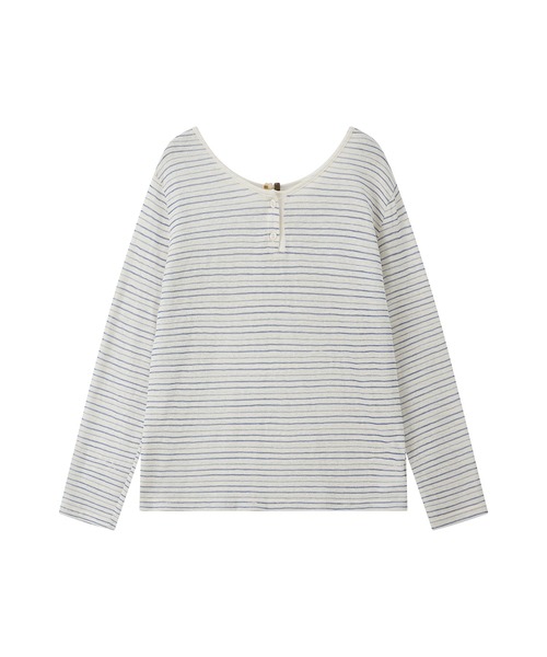 tageechita(タジチタ)の「【tageechita】ニュアンスボーダー Uネックロングスリーブトップス(Tシャツ/カットソー・レディース・ホワイト×ブルー/ホワイト×ブラック・L/M/S)」の22枚目の写真