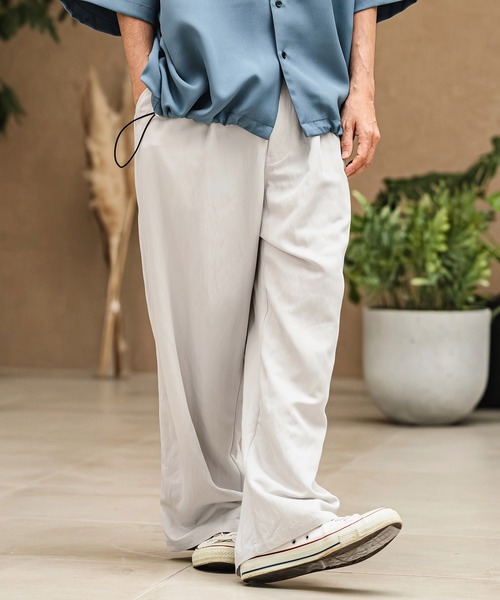 CAMBIO(カンビオ)の「mp14972- Drape Wide Straight Pants ワイドストレートパンツ(S68726cmb)(その他パンツ・メンズ・ネイビー/キナリ/スモーク/ブラック・L/M/S)」の6枚目の写真