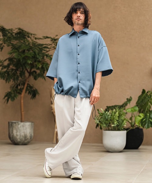 CAMBIO(カンビオ)の「mp14972- Drape Wide Straight Pants ワイドストレートパンツ(S68726cmb)(その他パンツ・メンズ・ネイビー/キナリ/スモーク/ブラック・L/M/S)」の8枚目の写真