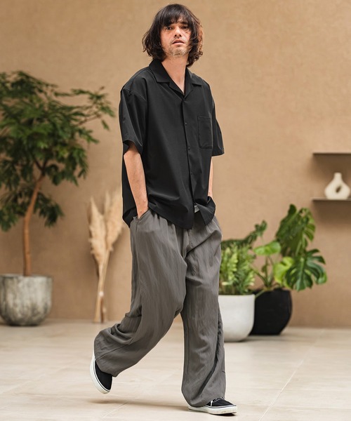 CAMBIO(カンビオ)の「mp14972- Drape Wide Straight Pants ワイドストレートパンツ(S68726cmb)(その他パンツ・メンズ・ネイビー/キナリ/スモーク/ブラック・L/M/S)」の14枚目の写真
