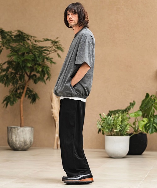 CAMBIO(カンビオ)の「mp14972- Drape Wide Straight Pants ワイドストレートパンツ(S68726cmb)(その他パンツ・メンズ・ネイビー/キナリ/スモーク/ブラック・L/M/S)」の22枚目の写真
