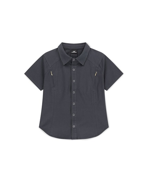 SUNLOVE（サンラブ）の「W Wave Herringbon Shirt（シャツ/ブラウス・レディース・ネイビー/カーキ/ブラウン/ローズ・S/M）」の3枚目の写真