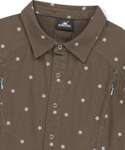 SUNLOVE（サンラブ）の「W Wave Herringbon Shirt（シャツ/ブラウス・レディース・ネイビー/カーキ/ブラウン/ローズ・S/M）」の6枚目の写真