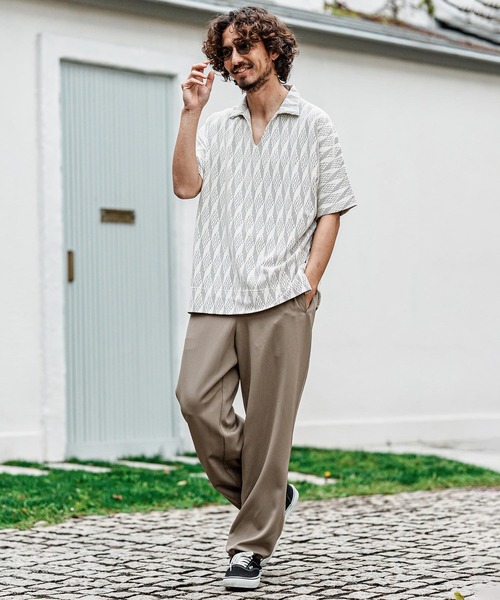 CAMBIO(カンビオ)の「mp15005- ストレッチワイドイージーストレートパンツ(その他パンツ・メンズ・ブラック/グレイッシュベージュ/ライトベージュ・XL/L/M)」の9枚目の写真