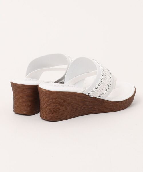 ITALIAN SHOEMAKERS（イタリアンシューメーカー）の「【ITALIAN SHOEMAKERS】ラウンドメタルウェッジヒールトングサンダル(962311)（サンダル・レディース・ブラウン/グレイッシュベージュ/ホワイト・36/37/38/35）」の4枚目の写真