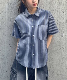 【UNISEX】ALAND/ストライプ半袖シャツ