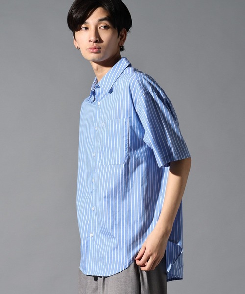 ALAND(エーランド)の「【UNISEX】ALAND/ストライプ半袖シャツ(シャツ/ブラウス・レディース・ブラック/ブルー・LARGE/SMALL)」の9枚目の写真