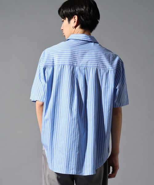 ALAND(エーランド)の「【UNISEX】ALAND/ストライプ半袖シャツ(シャツ/ブラウス・レディース・ブラック/ブルー・LARGE/SMALL)」の10枚目の写真