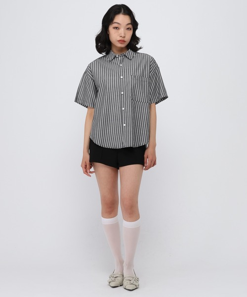 ALAND(エーランド)の「【UNISEX】ALAND/ストライプ半袖シャツ(シャツ/ブラウス・レディース・ブラック/ブルー・LARGE/SMALL)」の17枚目の写真