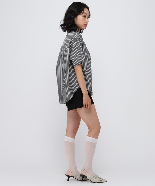 ALAND(エーランド)の「【UNISEX】ALAND/ストライプ半袖シャツ(シャツ/ブラウス・レディース・ブラック/ブルー・LARGE/SMALL)」の18枚目の写真