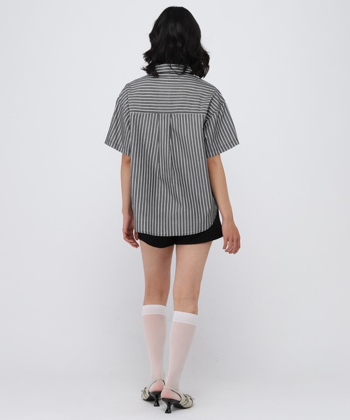 ALAND(エーランド)の「【UNISEX】ALAND/ストライプ半袖シャツ(シャツ/ブラウス・レディース・ブラック/ブルー・LARGE/SMALL)」の19枚目の写真