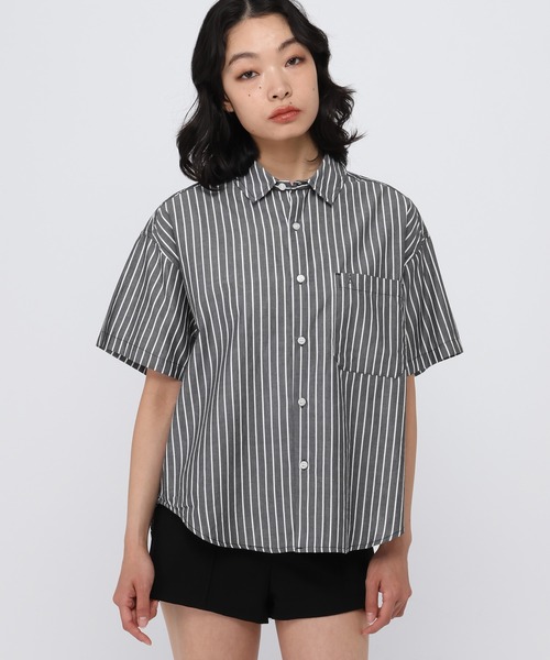 ALAND(エーランド)の「【UNISEX】ALAND/ストライプ半袖シャツ(シャツ/ブラウス・レディース・ブラック/ブルー・LARGE/SMALL)」の20枚目の写真