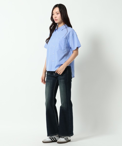ALAND(エーランド)の「【UNISEX】ALAND/ストライプ半袖シャツ(シャツ/ブラウス・レディース・ブラック/ブルー・LARGE/SMALL)」の12枚目の写真