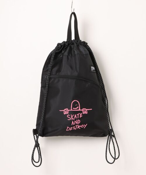 THRASHER(スラッシャー)の「THRASHER スラッシャー ナップサック 巾着バッグ(バックパック/リュック・メンズ・ホワイト/ピンク/ブルー・FREE)」の1枚目の写真