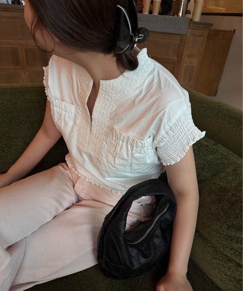 lawgy(ラウジー)の「zigzag stitch patchwork oval bag / ジグザグステッチパッチワークオーバルバッグ(ハンドバッグ・レディース・イエロー系/ブラック/レッド系/アイボリー・FREE)」の20枚目の写真