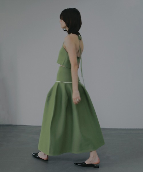 MANOF(マノフ)の「BUSTIER KNIT SET UP(ワンピース・レディース・ベージュ/グリーン/ブラック・F)」の3枚目の写真