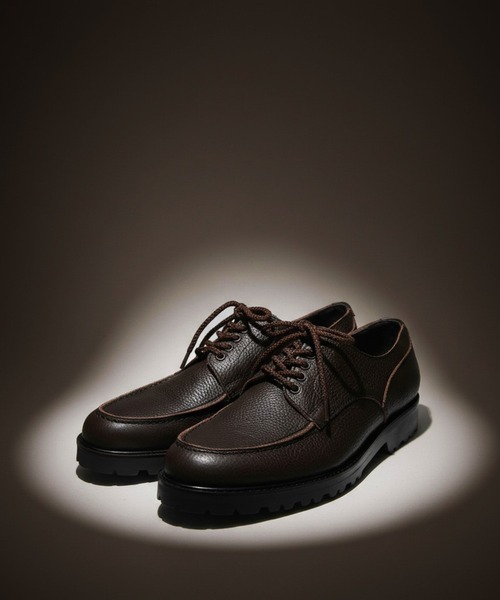 UNITED TOKYO（ユナイテッドトウキョウ）の「【残りわずか】5HOLE LEATHER DERBY SHOES　｜本革/牛革/リアルレザー/Vibramソール/軽量/滑り止め/クッション性/ビジネス/オフィスカジュアル/通勤/（モカシン/デッキシューズ・メンズ・ブラック/ダークブラウン・1/2/3）」の2枚目の写真