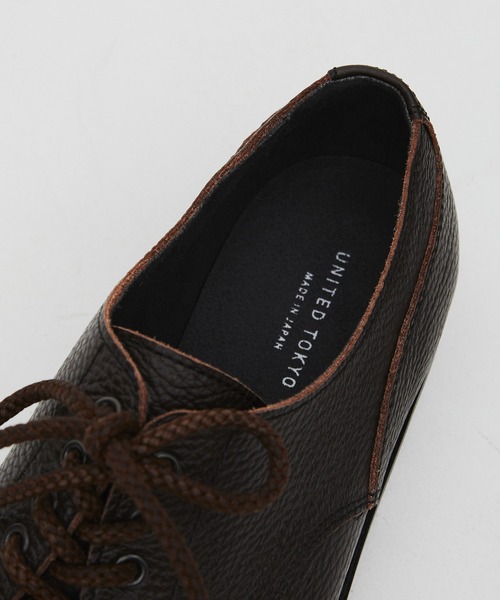 UNITED TOKYO（ユナイテッドトウキョウ）の「【残りわずか】5HOLE LEATHER DERBY SHOES　｜本革/牛革/リアルレザー/Vibramソール/軽量/滑り止め/クッション性/ビジネス/オフィスカジュアル/通勤/（モカシン/デッキシューズ・メンズ・ブラック/ダークブラウン・1/2/3）」の12枚目の写真