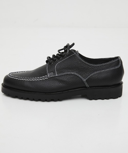 UNITED TOKYO（ユナイテッドトウキョウ）の「【残りわずか】5HOLE LEATHER DERBY SHOES　｜本革/牛革/リアルレザー/Vibramソール/軽量/滑り止め/クッション性/ビジネス/オフィスカジュアル/通勤/（モカシン/デッキシューズ・メンズ・ブラック/ダークブラウン・1/2/3）」の4枚目の写真