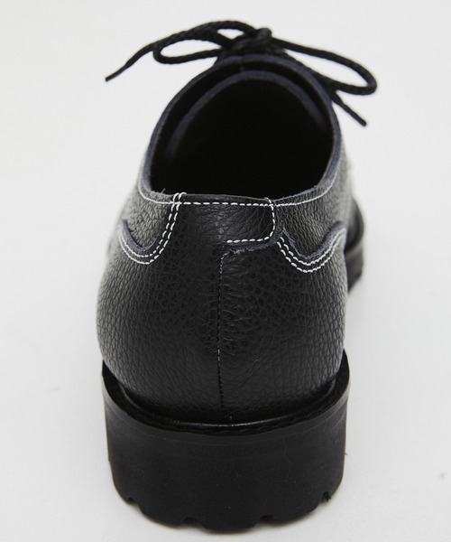 UNITED TOKYO（ユナイテッドトウキョウ）の「【残りわずか】5HOLE LEATHER DERBY SHOES　｜本革/牛革/リアルレザー/Vibramソール/軽量/滑り止め/クッション性/ビジネス/オフィスカジュアル/通勤/（モカシン/デッキシューズ・メンズ・ブラック/ダークブラウン・1/2/3）」の5枚目の写真