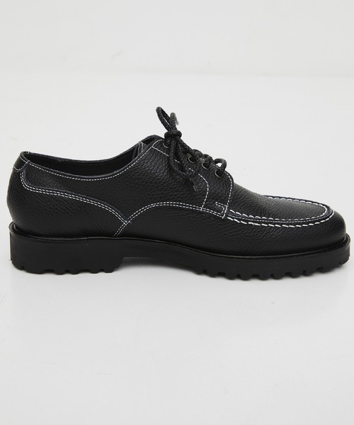 UNITED TOKYO（ユナイテッドトウキョウ）の「【残りわずか】5HOLE LEATHER DERBY SHOES　｜本革/牛革/リアルレザー/Vibramソール/軽量/滑り止め/クッション性/ビジネス/オフィスカジュアル/通勤/（モカシン/デッキシューズ・メンズ・ブラック/ダークブラウン・1/2/3）」の6枚目の写真