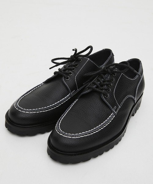 UNITED TOKYO（ユナイテッドトウキョウ）の「【残りわずか】5HOLE LEATHER DERBY SHOES　｜本革/牛革/リアルレザー/Vibramソール/軽量/滑り止め/クッション性/ビジネス/オフィスカジュアル/通勤/（モカシン/デッキシューズ・メンズ・ブラック/ダークブラウン・1/2/3）」の20枚目の写真