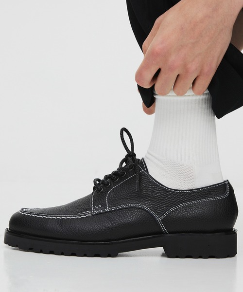 UNITED TOKYO（ユナイテッドトウキョウ）の「【残りわずか】5HOLE LEATHER DERBY SHOES　｜本革/牛革/リアルレザー/Vibramソール/軽量/滑り止め/クッション性/ビジネス/オフィスカジュアル/通勤/（モカシン/デッキシューズ・メンズ・ブラック/ダークブラウン・1/2/3）」の22枚目の写真