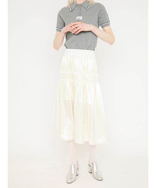 SORIN(ソリン )の「Double Waist Shirring Skirt/ダブルウエスト シャーリングスカート(スカート・レディース・イエロー/ライトグレー/ダークグレー・38/36)」の3枚目の写真