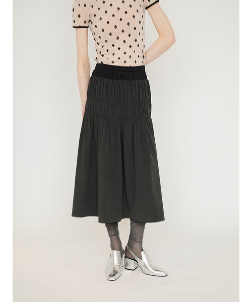SORIN(ソリン )の「Double Waist Shirring Skirt/ダブルウエスト シャーリングスカート(スカート・レディース・イエロー/ライトグレー/ダークグレー・38/36)」の2枚目の写真