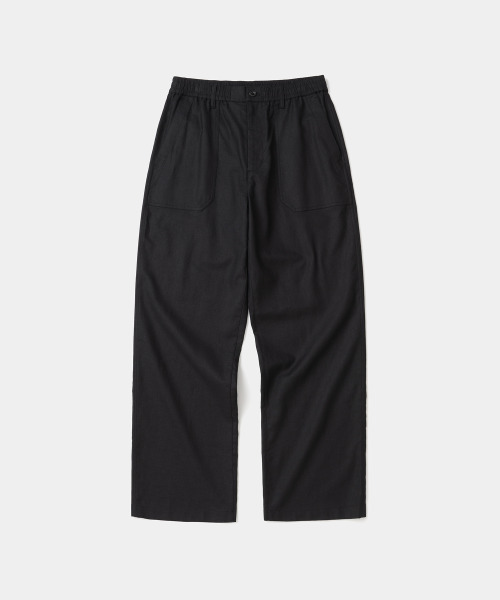 UNIFORM BRIDGE(ユニフォームブリッジ)の「linen blended banding fatigue pants black(その他パンツ・メンズ・その他・MEDIUM/LARGE/X-LARGE/XX-LARGE)」の1枚目の写真