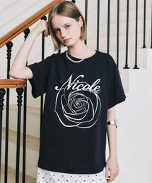 NICOLE ROSE SLEEVE TOP_NAVY WHITE