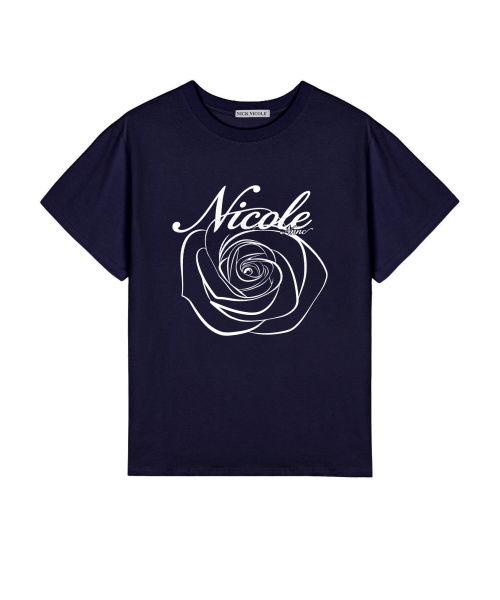 NICK&NICOLE(ニックアンドニコール)の「NICOLE ROSE SLEEVE TOP_NAVY WHITE(Tシャツ/カットソー・レディース・その他・MEDIUM/LARGE)」の4枚目の写真