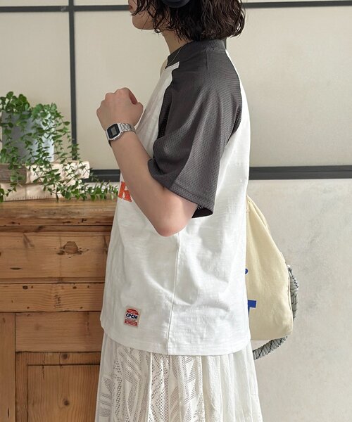 CPCM(シーピーシーエム)の「袖メッシュラグランロゴT(Tシャツ/カットソー・メンズ・チャコールグレー/レッド・SMALL/FREE)」の8枚目の写真