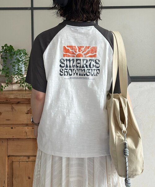 CPCM(シーピーシーエム)の「袖メッシュラグランロゴT(Tシャツ/カットソー・メンズ・チャコールグレー/レッド・SMALL/FREE)」の9枚目の写真