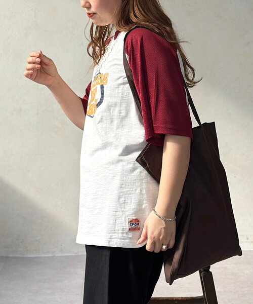 CPCM(シーピーシーエム)の「袖メッシュラグランロゴT(Tシャツ/カットソー・メンズ・チャコールグレー/レッド・SMALL/FREE)」の13枚目の写真