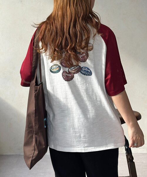 CPCM(シーピーシーエム)の「袖メッシュラグランロゴT(Tシャツ/カットソー・メンズ・チャコールグレー/レッド・SMALL/FREE)」の14枚目の写真