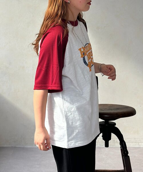 CPCM(シーピーシーエム)の「袖メッシュラグランロゴT(Tシャツ/カットソー・メンズ・チャコールグレー/レッド・SMALL/FREE)」の15枚目の写真