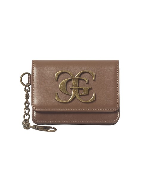 X-girl(エックスガール)の「METAL XG EMBLEM FAUX LEATHER CARD CASE(カードケース・レディース・ブラウン/ブラック・ONE SIZE)」の1枚目の写真