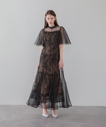 セール】【LEJA】2WAYチュールトップスパールAラインドレスワンピース2