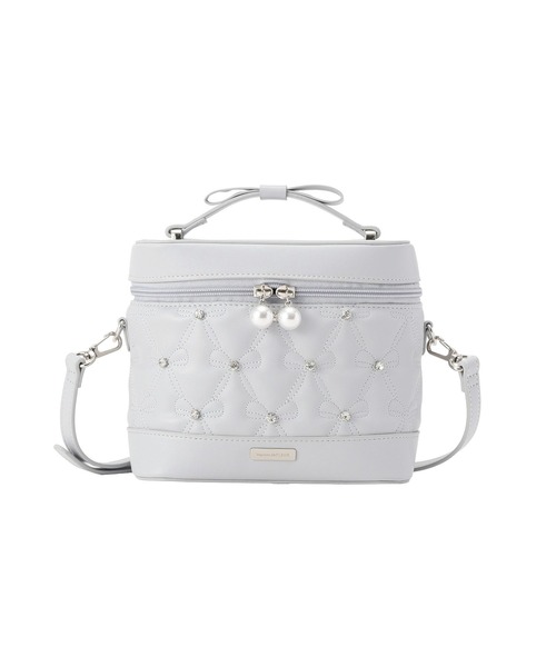 Maison de FLEUR(メゾンドフルール)の「リボンキルティングキューブショルダーバッグ(ショルダーバッグ・レディース・グレイッシュブルー/ブラック/ライトピンク・FREE)」の8枚目の写真