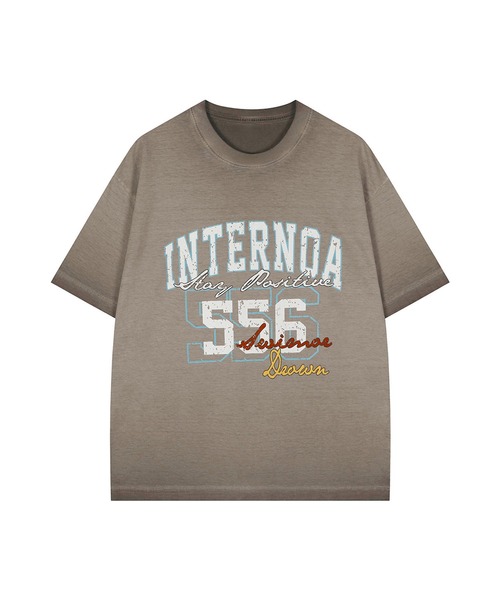 HOOK(フック)の「HOOK カレッジ × ナンバリング ウォッシュ オーバーサイズT (SS)(Tシャツ/カットソー・メンズ・ブラウン/ベージュ/ブラック・L/M)」の19枚目の写真