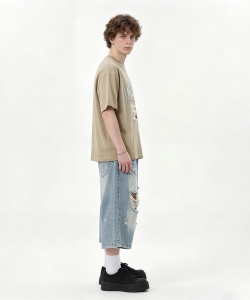 HOOK(フック)の「HOOK カレッジ × ナンバリング ウォッシュ オーバーサイズT (SS)(Tシャツ/カットソー・メンズ・ブラウン/ベージュ/ブラック・L/M)」の12枚目の写真