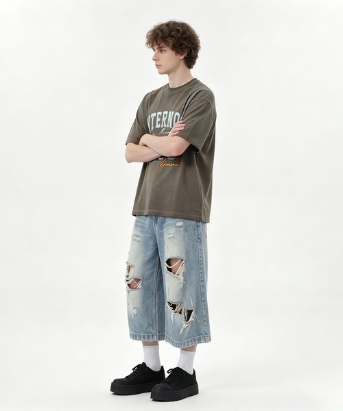 HOOK(フック)の「HOOK カレッジ × ナンバリング ウォッシュ オーバーサイズT (SS)(Tシャツ/カットソー・メンズ・ブラウン/ベージュ/ブラック・L/M)」の15枚目の写真