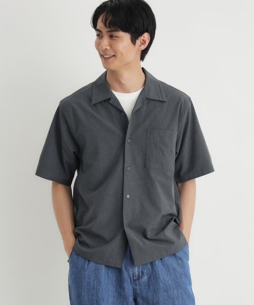 Right-on(ライトオン)の「PLUS ONE(プラスワン)メッシュ織り半袖シャツ(シャツ/ブラウス・メンズ・ブルー/ダークグレー/ブラウン・S/M/L/XL)」の10枚目の写真