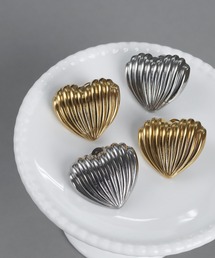 金属アレルギー対応 大ぶりハートピアス