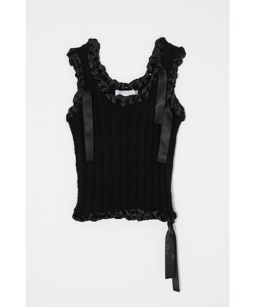 MOUSSY（マウジー）の「BRAID KNIT タンクトップ（タンクトップ・レディース・ブラック/ピンク/アイボリー・FREE）」の2枚目の写真