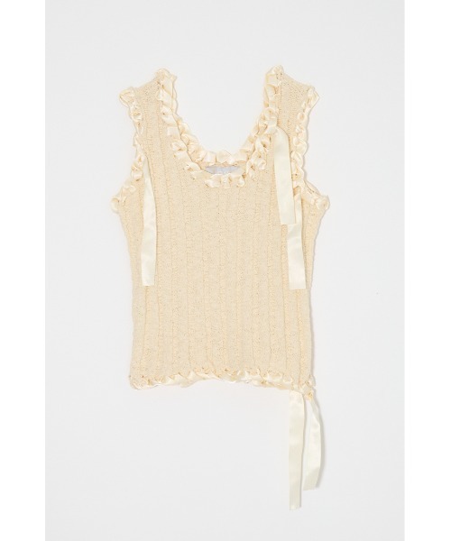 MOUSSY（マウジー）の「BRAID KNIT タンクトップ（タンクトップ・レディース・ブラック/ピンク/アイボリー・FREE）」の9枚目の写真