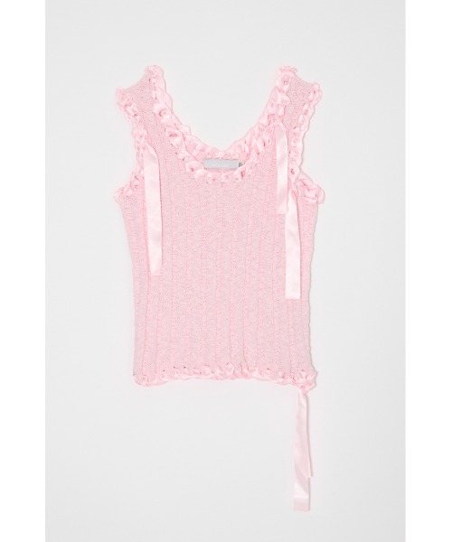 MOUSSY（マウジー）の「BRAID KNIT タンクトップ（タンクトップ・レディース・ブラック/ピンク/アイボリー・FREE）」の16枚目の写真