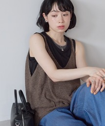 テープヤーンニットキャミベスト